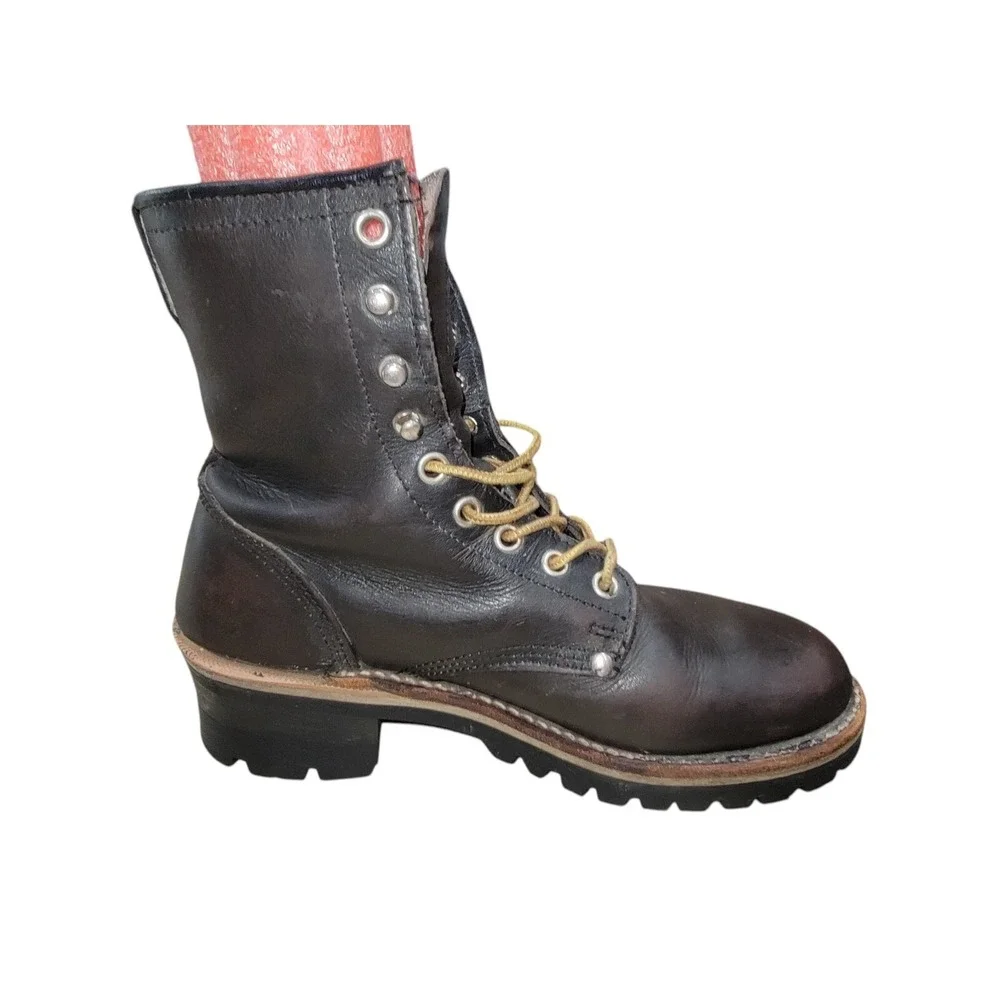 Matterhorn Hiking Mountaineering Boots‎ Women's Brown Leather Lace Up Size 6 D - Picture 5 of 13